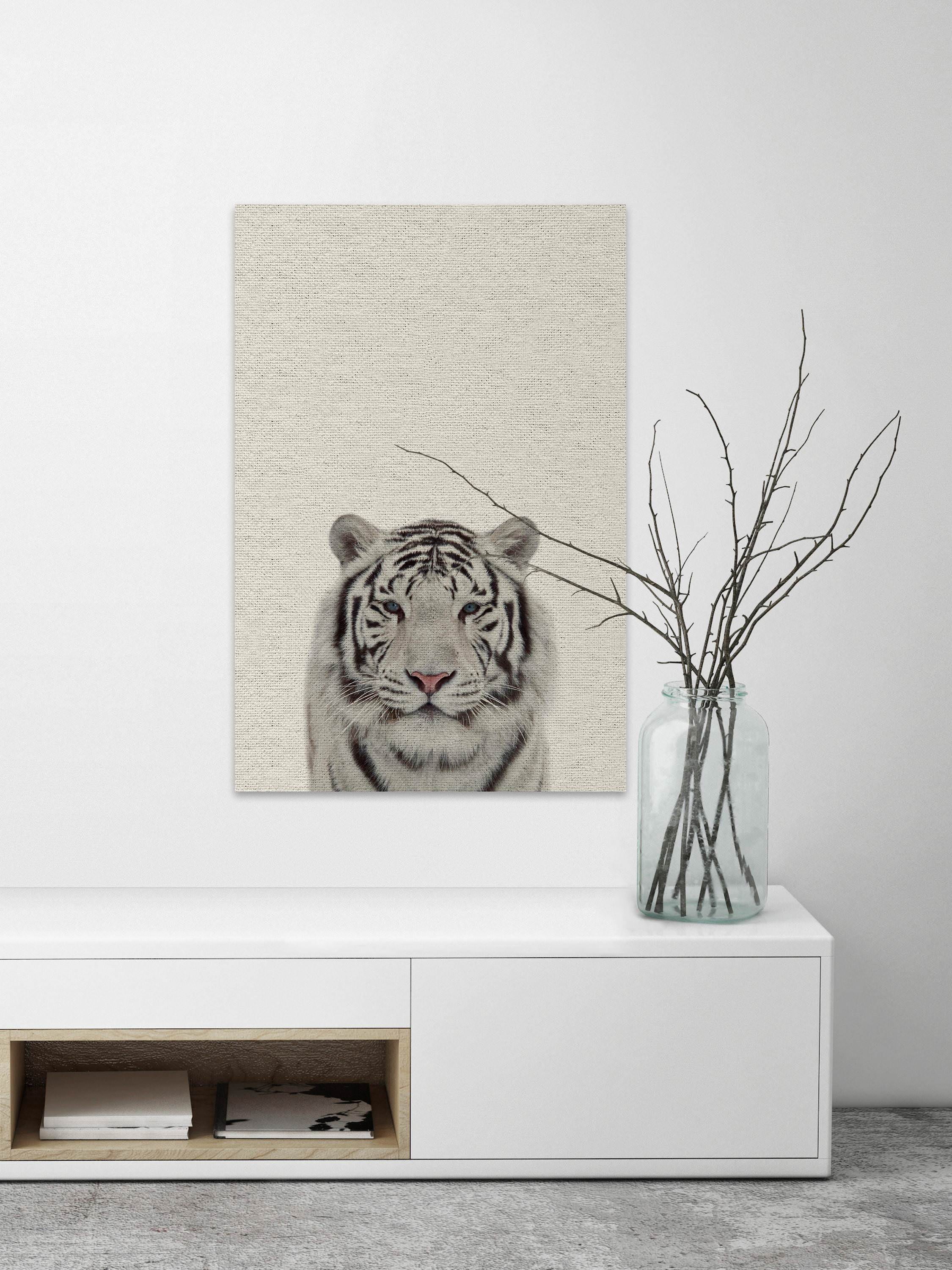 Great White Tiger Painting Print on Wrapped Canvas