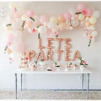 Chrome Gold /& Blush Pearl Assorted Balloons Decorations Backdrop Ideal for Wedding Birthday Baby Shower Bridal Party Balloon Arch Kit 100PCS Blush Pearl Balloon Garland Including White,Clear