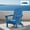 BLUE, variant on Folding Adirondack Chairs Set of 2 Outdoor Patio Fire Pit Chairs with Cup Holder Porch Garden White