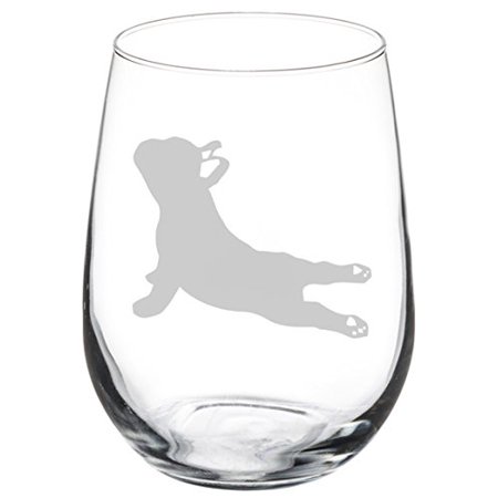 

Wine Glass Goblet French Bulldog Frenchie Yoga (17 oz Stemless)