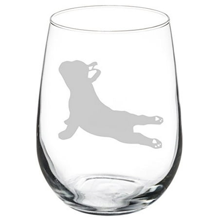 Wine Glass Goblet French Bulldog Frenchie Yoga (17 oz