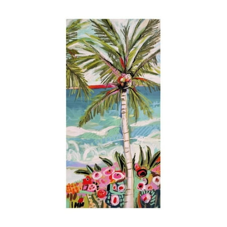 Tropical Painting Palm Tree Wimsy II Tropical Style Coast Beach Ocean Landscape Painting Print Wall Art By Karen Fields ()