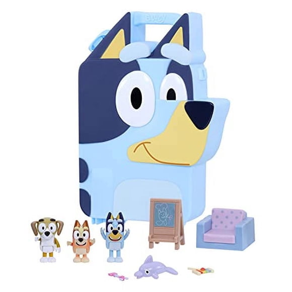 Bluey's Coffret de Jeu de Luxe Play & Go avec Figurines de 2,5 à 3 Po