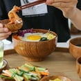 thumbnail image 5 of Wooden Bowl Wood Rice Bowls Tableware For Kitchen Food Storage Multiple Sizes 12Cm YIWEI, 5 of 9