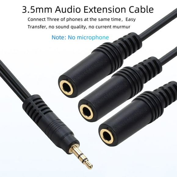 Audio Extension Cable 1 to 3 Ways PVC 3.5mm 1 Male to 3 Female Audio Splitter Adapter for Headphone