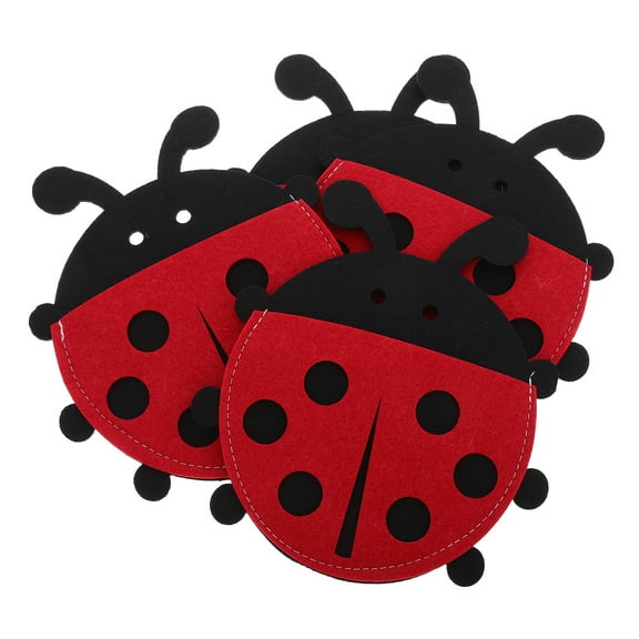 unbranded 4pcs Ladybug Easter Silverware Bags Utensil Storage for Easter Table Decorations and Wedding Cutlery Holders Decorative Pouches