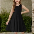 thumbnail image 6 of Girls' Summer Dresses Sleeveless Tank Dress Kids Casual Loose Crewneck Black Beach Sundress 9-10 Years, 6 of 6