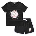 thumbnail image 3 of Hello Kitty-ropa para niños y niñas, Camiseta estampada bonita + Pantalones cortos, sudadera de cuello redondo de algodón puro, traje de camisa Base informal, 3 of 5