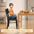 thumbnail image 4 of Dznils Toddler Booster Seat for Dining Table, with Safety Buckles, Non-Slip Bottom, Black Star, 4 of 14