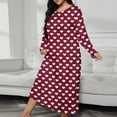 thumbnail image 2 of Taqqpue Women Long Nightgowns Casual Printed Crew Neck Long Sleeve Sleepwear Pajamas Loose Fit Plus Size Sleepshirts Home Dress for Women, 2 of 6