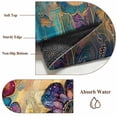 thumbnail image 6 of Round Rugs 5Ft, Vintage Purple Floral Round Area Rug Washable Indoor Throw Carpet, Retro Flowers Ethnic Abstract Art Soft Non Slip Circle Rug for Cabinet Bathroom Home Decor Aesthetic, 6 of 8