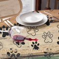thumbnail image 4 of Dog Claws Painting Round Tablecloth 54 inches Vintage Green Wood Striped Farm Animal Waterproof Oil-Proof Table Cloth Round Table Cover for Holiday Party Picnic Dinner Decor Indoor and Outdoor Use, 4 of 9