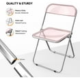 thumbnail image 4 of VINGLI Folding Chairs 4 Pack, Clear Chair Foldable and Stackable, Acrylic Plastic Panel & Metal Chrome Frame, Weight Capacity 350 lbs, Pink, 4 of 16