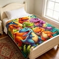 thumbnail image 5 of Bomd Dinosaur Blanket for Boys Girls, 3D Print Dinosaur Throw Blanket, Cute Smiling Dinosaurs HD Digital Print Flannel, Ultra Soft Lightweight All Season Toddler Blanket (59"x39.4"), 5 of 6
