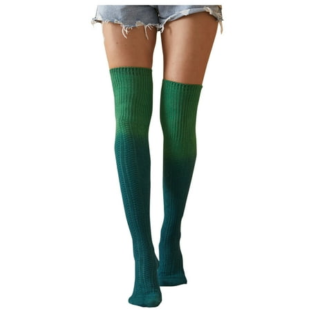 

Cotonie Girls Women Thigh High OVER The KNEE Long Cotton Stockings Gradient Printed