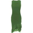 thumbnail image 3 of Robes Moulantes pour Femmes Aguichant Sans Manches Froncée Robe Midi Tenue de Boîte de Nuit Soirée Sortie Ajustée Style Tendance, 3 of 3
