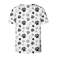 thumbnail image 4 of Otvok Tops for Womens Dog Paw Print Short Sleeve Funny Round Neck T-Shirt Blouses, 4 of 6