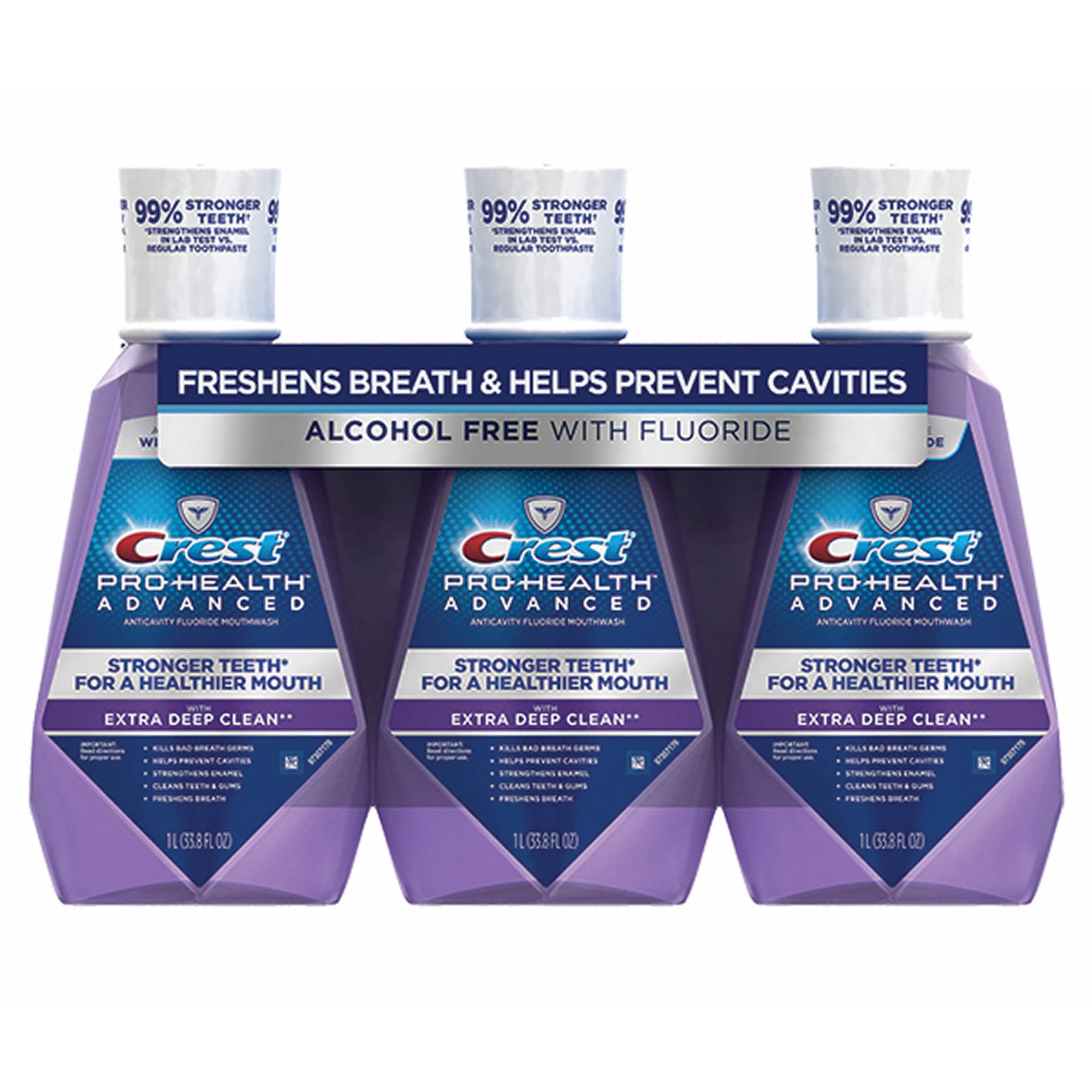 Crest ProHealth Advanced Clean Mint Mouthwash, Enamel Care, Alcohol