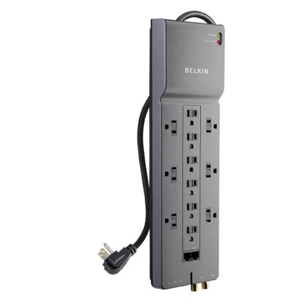 Belkin 12 Outlet Power Strip Surge Protector With 10 Foot Cord And Telephone Ethernet Coaxial Protection Be112234 10
