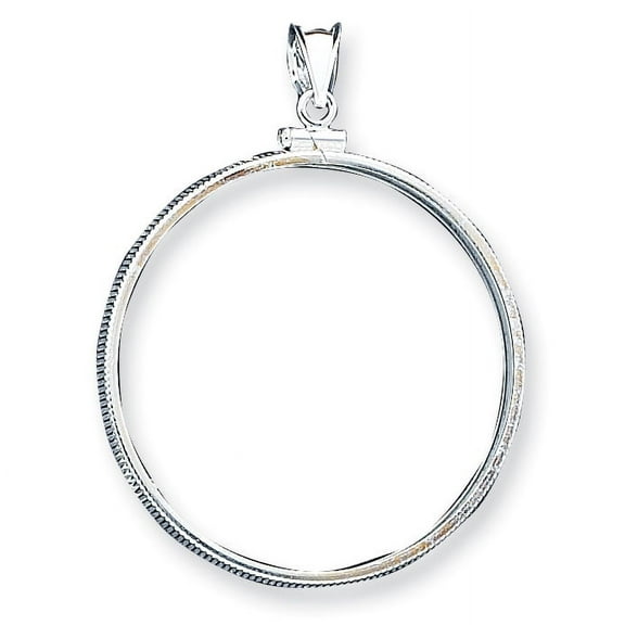 Sterling Silver 39.4 x 3.1mm 1 oz. Plain Coin Bezel Pendant