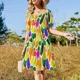 thumbnail image 4 of Vestido sin mangas con estampado de verduras y brillantes, ropa de verano para mujer, vestidos de cumpleaños para mujer, vestidos de fiesta., 4 of 7