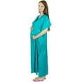 thumbnail image 5 of Bimba Maternity Hospital Kaftan With Belt Rayon Nursing Night Gown, Front & Back Buttons, 5 of 8