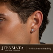 JeenMata 2 Carat Round Solitaire Moissanite Stud Earrings for Women, Earrings for Men, 18K White Gold Plated, Hypoallergenic Earrings, D VS1, Stud Earring for Woman, Jewelry, Gift, Earrings