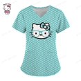 thumbnail image 3 of Camisetas de verano, tops de bolsillo, uniforme de enfermera, Hello Kitty, ropa de mujer con cuello en V, camiseta de hospital, camisetas para mujer 2023, camisetas para mujer, 3 of 5