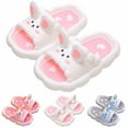 thumbnail image 4 of Odeerbi Infant Toddler Boys Girls Slippers Soft Sole Slip Resistant Prewalker Children's Summer 3D Rabbit Slippers Indoor Non Slip Shoes Blue, 4 of 4
