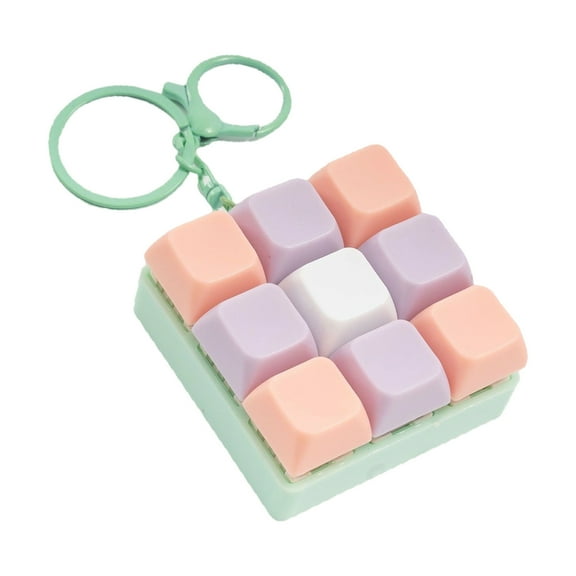 lixuesong Small Keyboard Keychain Detachable Buttons Clicking Sound Stress Reliever Keycap Keyring for Adults Children Gifts