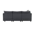 thumbnail image 4 of Atumon Sectional Couch with Convertible Ottoman, 5-Seat L-Shaped Corner Couch, Upholstered Sectional Couch, Modern Modular Couch with 2 Pillows, Sectional Couch Furniture for Living Room, Gray, 4 of 10