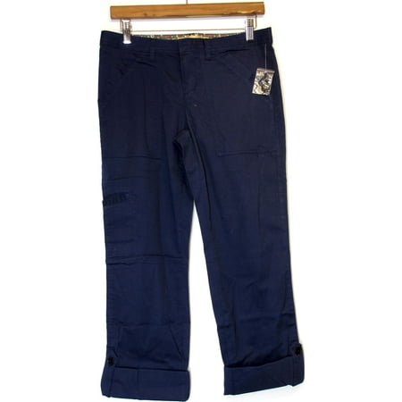 Motto Size 4 Signature Fit Tru-Waist Convertible Cargo Pants Navy Blue