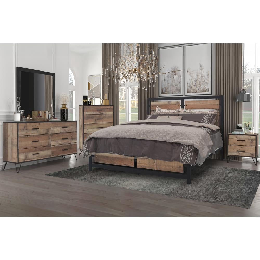 New Classic Furniture Elk River Solid Wood 5-Drawer Chest in Rustic Brown