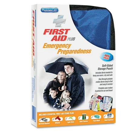 First Aid Only Essential Care First Aid Kit, Fabric Case, 105 pc