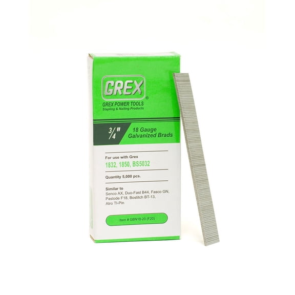 Grex Power Tools 3/4In 18 Gauge Brad Nails Galvanized 5000Qty