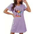 thumbnail image 5 of Shorts pour Femmes, Chemises à Manches Courtes pour Femmes, Chemise de Nuit Courte Surdimensionnée pour Femmes Mode avec Imprimé sur la Poitrine Robe de Nuit à Manches Courtes, 5 of 5
