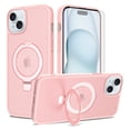 thumbnail image 1 of Asuwish Phone Case for iPhone 14 Plus/15 Plus 6.7 inch Tempered Glass Screen Protector Magnetic Folding Stand Frosted Translucent Rugged Shockproof Protective Cell Cover i-Phone 14+ iPhone15+ Pink, 1 of 6