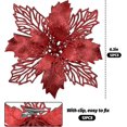 thumbnail image 2 of 12 piezas de flores artificiales de Pascua con purpurina navideña, decoraciones de flores navideñas, adornos de árbol de Pascua con purpurina para corona navideña, boda C, 2 of 5