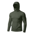 thumbnail image 6 of Mrmaere Men's UPF 50+ Sun Protection Full Face Cover Hoodie Pullover Long Sleeve Outdoor Hiking Shirt Army Green XL, 6 of 7