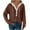 Coffee, variant on Hooded Sweatshirts for Women Fall Winter Long Puffy Sleeve Drawstring Button Down V-Neck Lightweight Pullover Hoodie Blouse Solid Color Casual Loose Hooded Outwear
