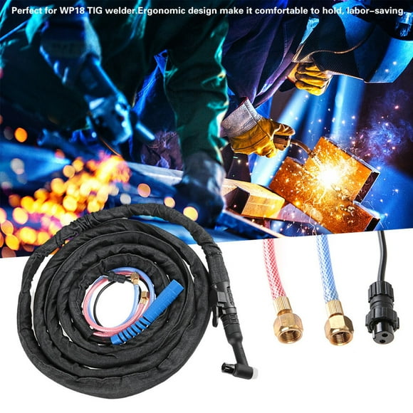 Tig Welding Torch, Water Cooled Tig Torch, 16mm M Thread Connector 350A Industry For WP18 TIG Welder Welding Water-cooled Argon Arc Welding