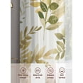 thumbnail image 6 of Brown Green Leaves Sheer Curtains 96 Inch Length 2 Panels Set Window Treatments, Summer Botanical Farmhouse Watercolor Leaf Rod Pocket Semi Curtains for Living Room/Bedroom/Kitchen, 104"W x 96"L, 6 of 7