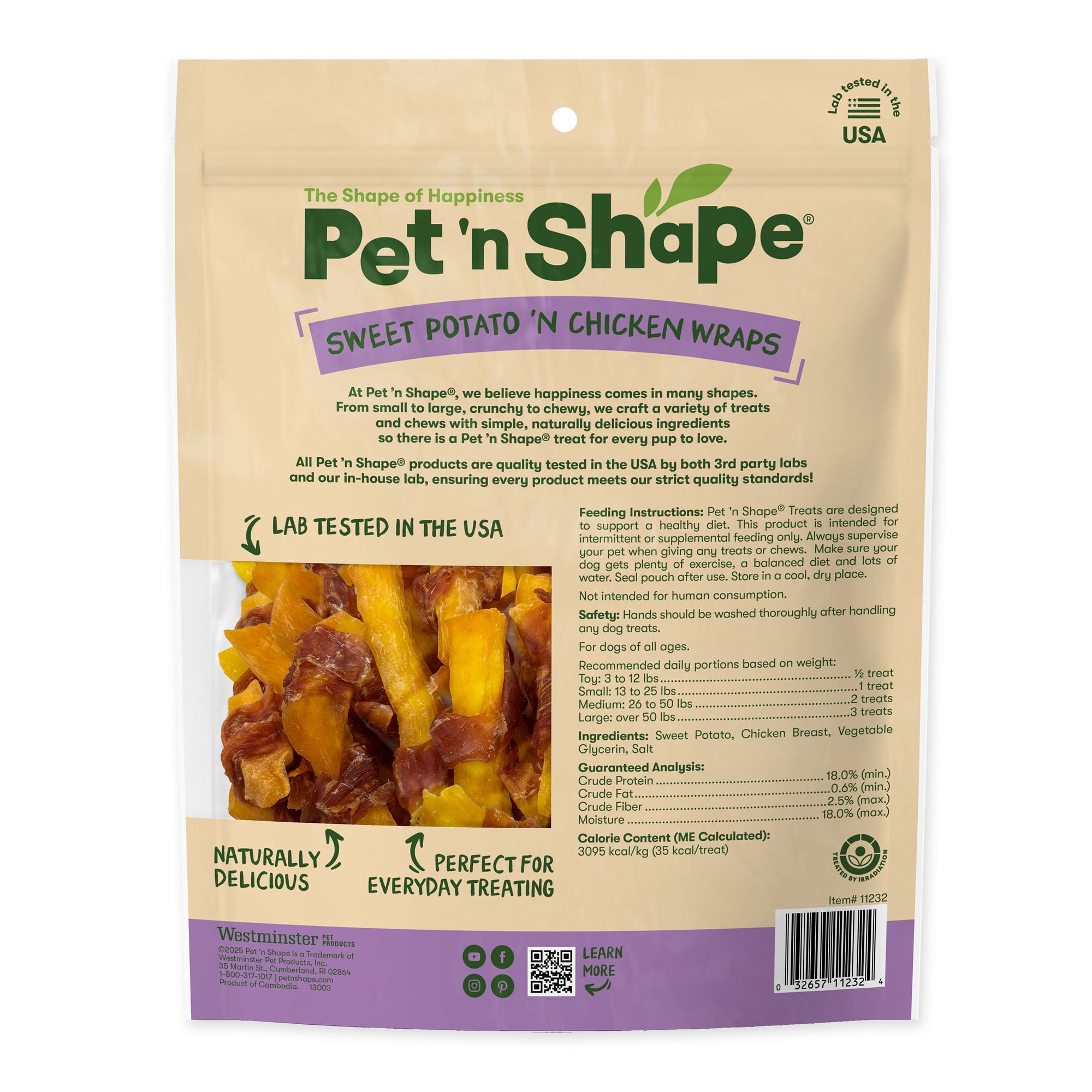 Pet 'n Shape Sweet Potato Chews - Chicken Wrapped Sweet Potato Dog Treats - 42 Ounce