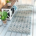 thumbnail image 3 of SAFAVIEH Veranda Luwig Southwestern Indoor/Outdoor Area Rug, 4' x 5'7", Turquoise/Blue, 3 of 10