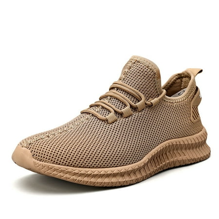 

Breathable Men s Running Shoes Fashion Platform Men Casual Shoes Lightweight Women Vulcanized Shoes Flexible Anti-slip Sneakers (Brown 41)