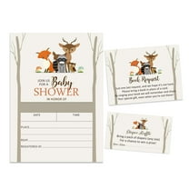 Inkdotpot Set Of 30Jungle Animals Baby Shower Invitations-Diaper Raffle Tickets And Baby Shower Book Request Cards Gender Neutral Invites Its A Boy Its A Girl