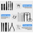 thumbnail image 4 of GHSDFBB Manicure Pedicure Kit Nail Clippers Set 18 in1 High Precision Stainless Steel Black Cutter File Sharp Scissors for Men & Women Fingernails & Toenails Vibrissac Scissors with Stylish Case, 4 of 7