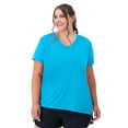 thumbnail image 2 of Hanes Just My Size Cool DRI Women's V-Neck T-Shirt (Plus ) Process Blue 5X, 2 of 6