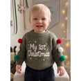 thumbnail image 5 of Cjfdfy TNewborn Baby Boy Girl Christmas Sweater My 1St Christmas Embroidery Long Sleeve Knitted Pullover With Colorful Fur Balls Cute Christmas Party Holiday Sweater Outfit 0-1Y, 5 of 9