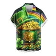 thumbnail image 3 of JURANMO St Patricks Day Shirt Men Funny Clover Hawaiian Shirts Button Down Short Sleeve Tee Tops Vintage Bowling Shirts Irish T Shirt Army Green XXXXXL Lightening Sales, 3 of 5